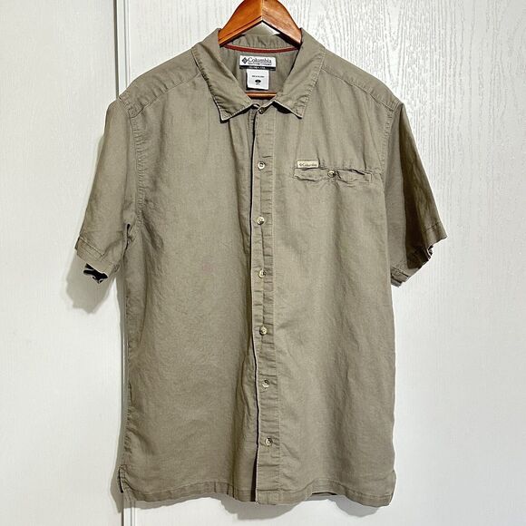 Columbia Other - Columbia Sportswear Co. Men Tan Short Sleeve Outdoor Shirt Chest Pocket Sz Large